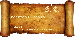 Berzsenyi Kevin névjegykártya