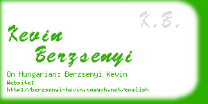 kevin berzsenyi business card